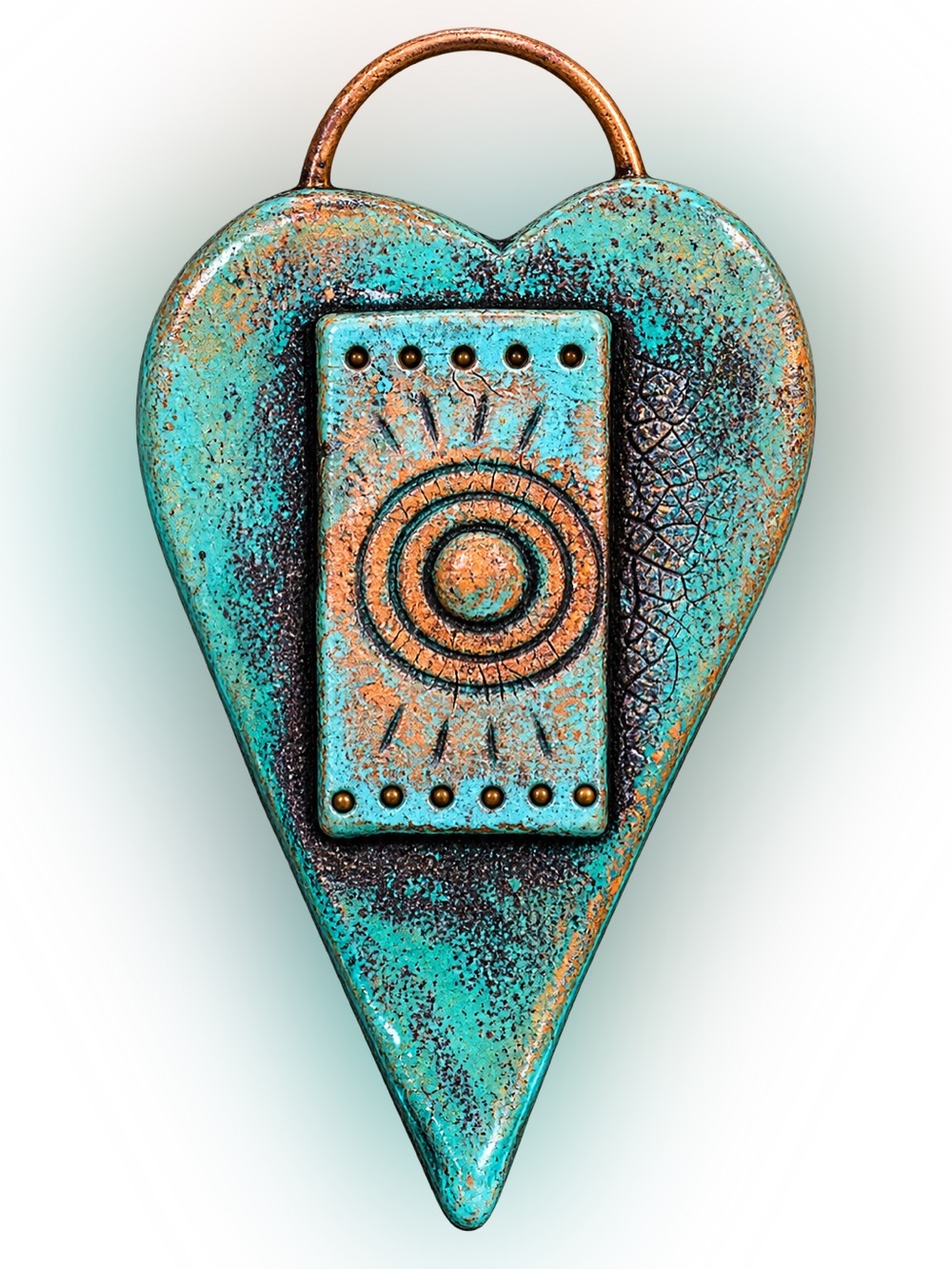 Turquoise Patina Heart Wall Accent by